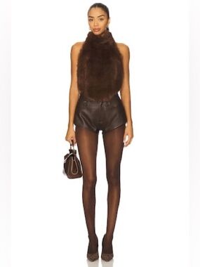 Bardot Julietta Faux Fur Top in Chocolate Size 4